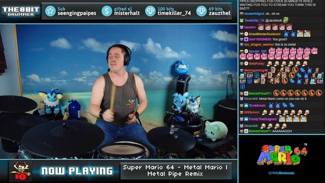 Super Mario 64 "Metal Mario" But It Is Filled With Metal Pipes On Drums! смотреть онлайн