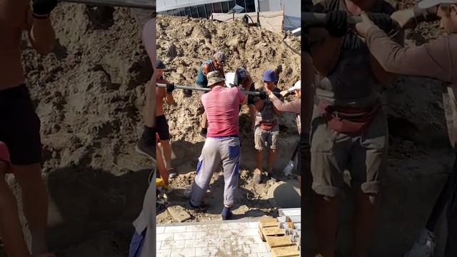 Монтаж плиты кцп , в труднодоступном месте без крана . смотреть онлайн