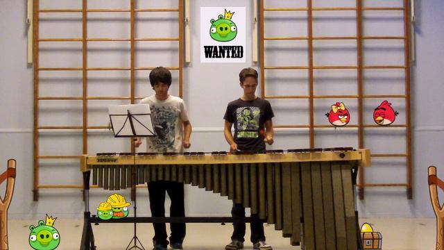 Angry birds theme song - Marimba (duet) cover смотреть онлайн