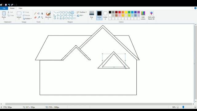 How to draw Home / House on computer | Simple Home Drawing on computer using Ms Paint Easily. смотреть онлайн