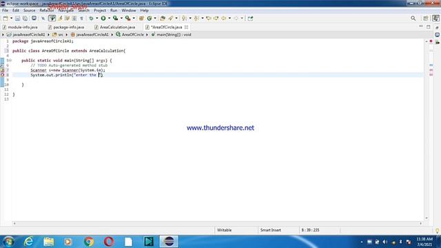 Run Java Program of Area Of Circle in Eclipse Using Interface Method.#java programming#Part 3. смотреть онлайн