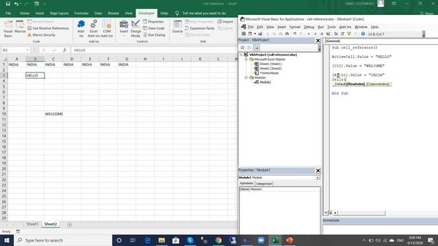 CELL REFERENCE IN VBA смотреть онлайн
