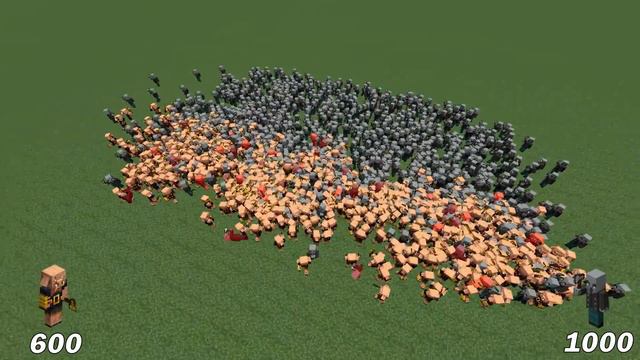 1000 Piglin Brute Vs 1000 Vindicator | Minecraft |