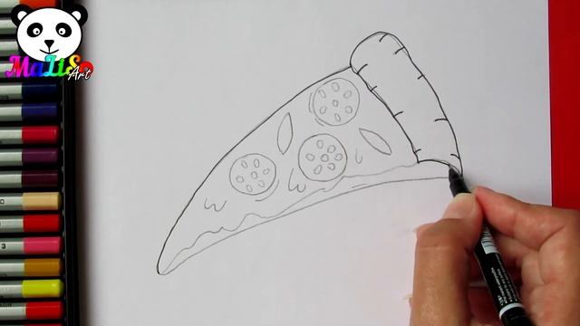 Как нарисовать пиццу, Рисунки для детей, Урок рисования смотреть онлайн