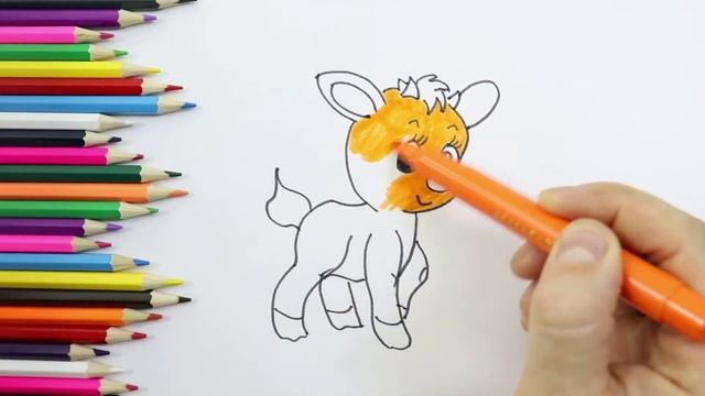 Разукрашка МЕЛЕНЬКИЙ КОЗЛИК | Мультик - Раскраска | УЧИМ ЦВЕТА смотреть онлайн
