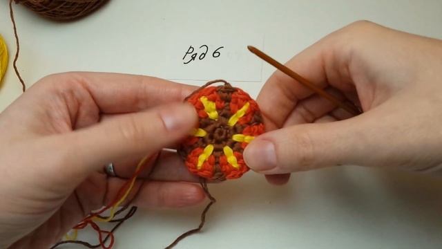 Жаккард крючком по кругу в технике Bricks crochet смотреть онлайн