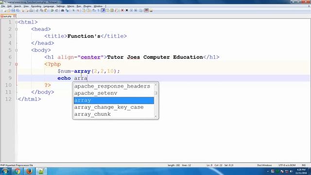 How To Add Numbers In Array Function In Php In Tamil смотреть онлайн