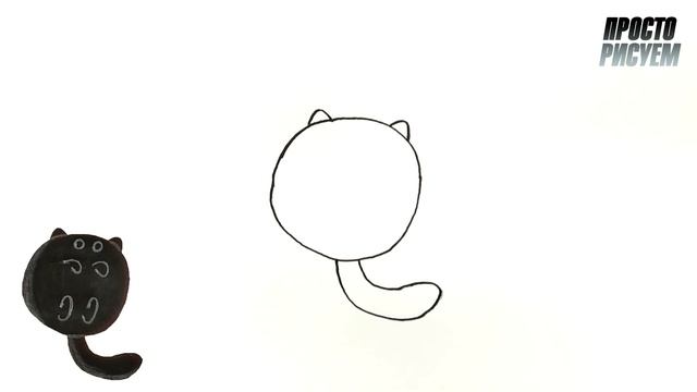 Рисуем КОШКУ легко из круга смотреть онлайн
