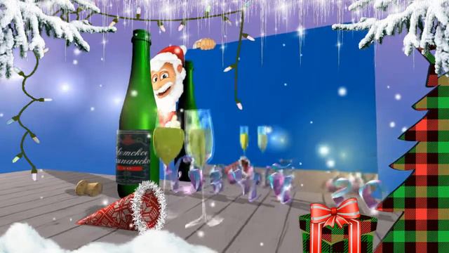 Футаж "Новый год" 3D анимация. Видеооткрытка смотреть онлайн