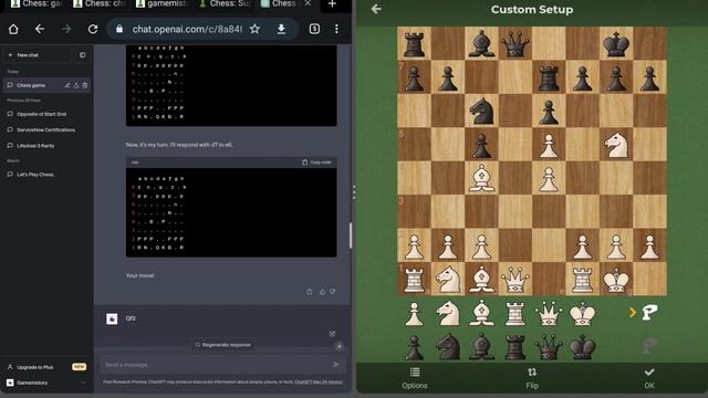 me vs ChatGPT in chess смотреть онлайн