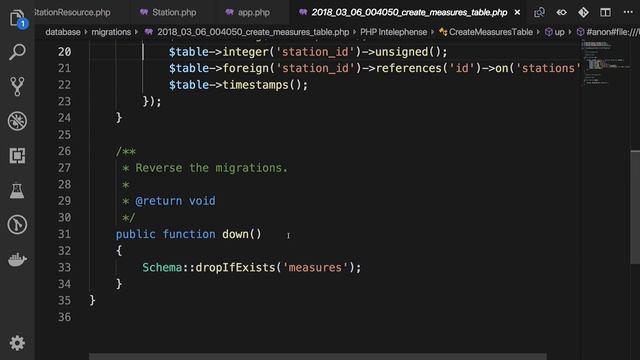 6.1) Revue de code  - Code Laravel d'un service Web