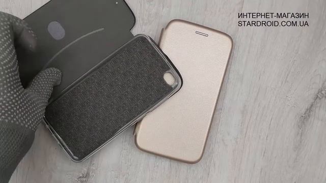 Чехол Xiaomi Redmi Go. Кожаный книжка-чехол + подставка смотреть онлайн