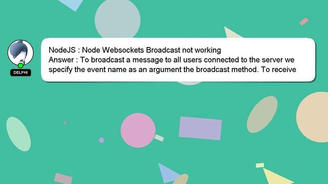 NodeJS : Node Websockets Broadcast not working смотреть онлайн