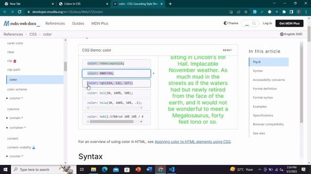 CSS Tutorials: Colors In CSS | How To Use Color Property in CSS | RGB Colors | Hex Colors смотреть онлайн