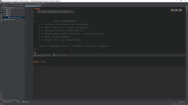 PHP'de Sabit Değişkenler - Ders 4 смотреть онлайн