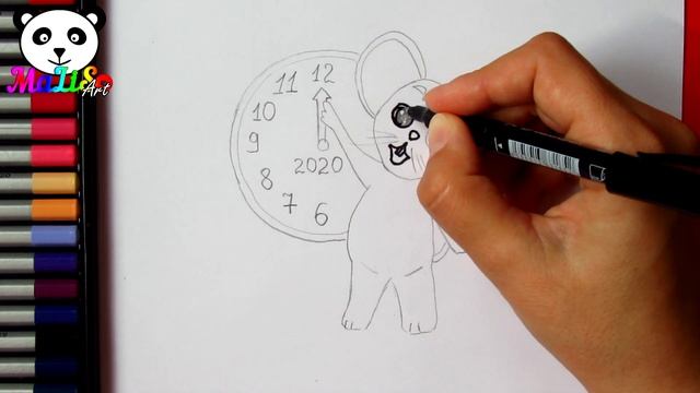 Как нарисовать мышку с часами | Як намалювати мишку і годинник | How to draw a Cute Cartoon Mouse смотреть онлайн