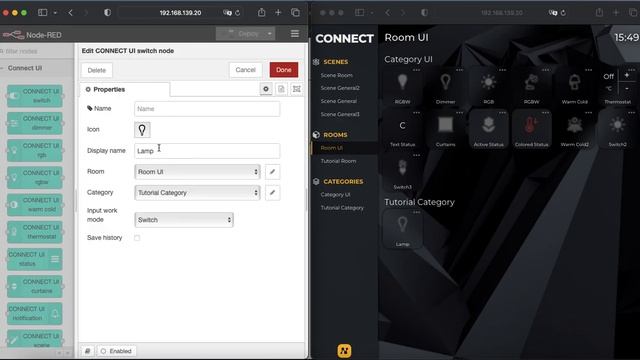 UI node ON/OFF Yoctoconnect for Node-Red web interface and mobile apps for Android & iOS смотреть онлайн