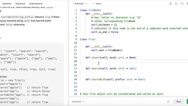 Implement Trie Prefix Tree - Leetcode 208 - Trie - Python смотреть онлайн