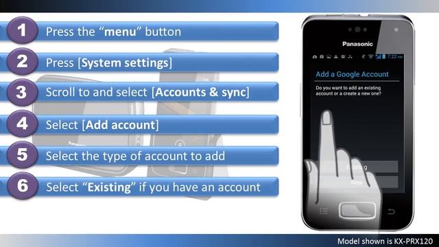 Panasonic - Telephones - KX-PRX120 - How to set up a Google account. смотреть онлайн
