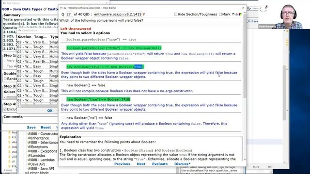 Boolean.parseBoolean() and Boolean constructor methods. (enthuware.ocajp.i.v8.2.1415 смотреть онлайн