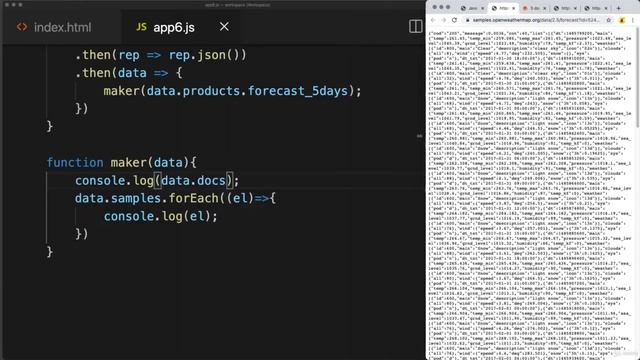 AJAX Dynamic Web Pages 0207 - AJAX request to Weather Data App with API JSON data - Mini Project смотреть онлайн