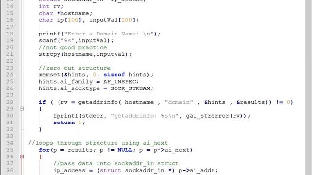 C Network Programming - DNS Lookup using getaddrinfo смотреть онлайн