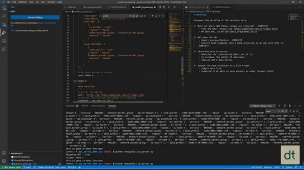 Parsing AWS Public IP API with Python
