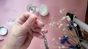 Гипсофила, холодный фарфор. Gypsophila DIY cold porcelain.  Gipso gelin çiçeği,soğuk porselen.