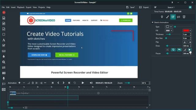 ScreenToVideo: Use a sketch animation смотреть онлайн