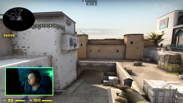 Раскидка смока при атаке на точку А, на карте de_dust2 / TruNIQ смотреть онлайн