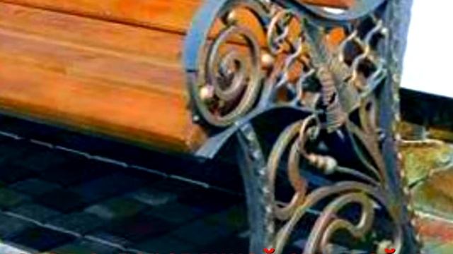Кованая скамейка садовая с деревянной спинкой и деревянным сидением смотреть онлайн