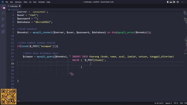 #5 - Simpan Data ke Database | CRUD PHP & MySQL + Bootstrap 5 dalam 1 halaman смотреть онлайн