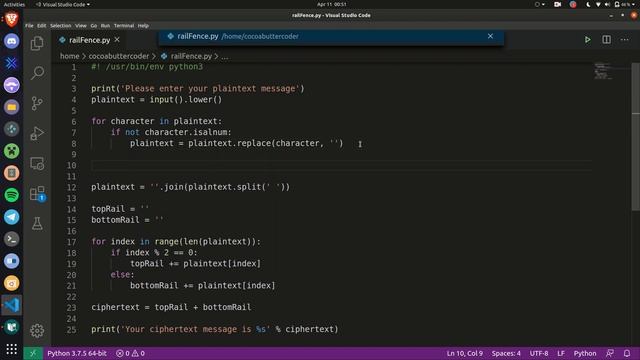 Rail Fence Cipher in Python | The Code Book смотреть онлайн