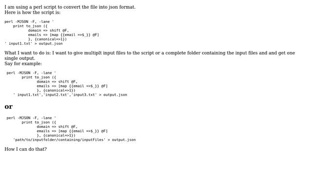 Ubuntu: How I can give multiple input files to a perl script? смотреть онлайн