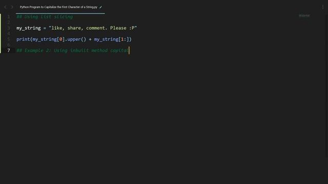 Capitalize the First Character of a String in Python | Python Examples | Python Coding Tutorial смотреть онлайн