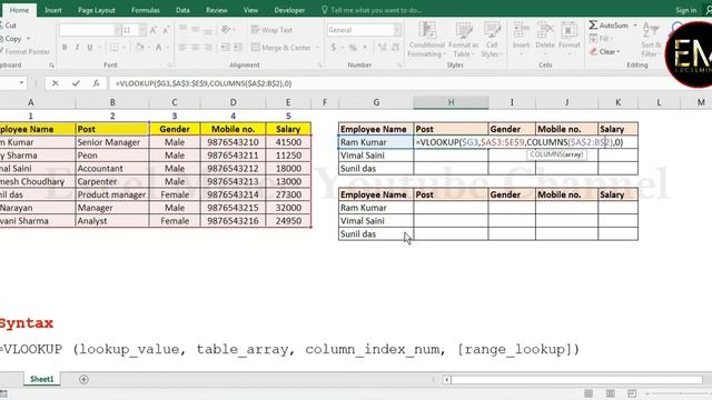 New Video? VLOOKUP with COLUMNS and MATCH Function in Excel Function in Excel #Vlookup #Match #Exce смотреть онлайн