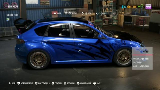 Need For Speed Payback Subaru Impreza WRX STI Build