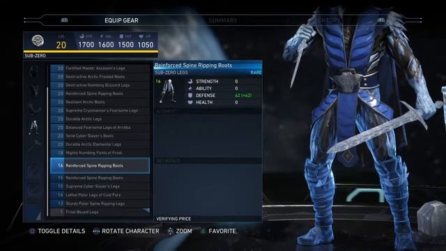 Injustice 2 - Sub Zero Level 20 Gear Showcase смотреть онлайн