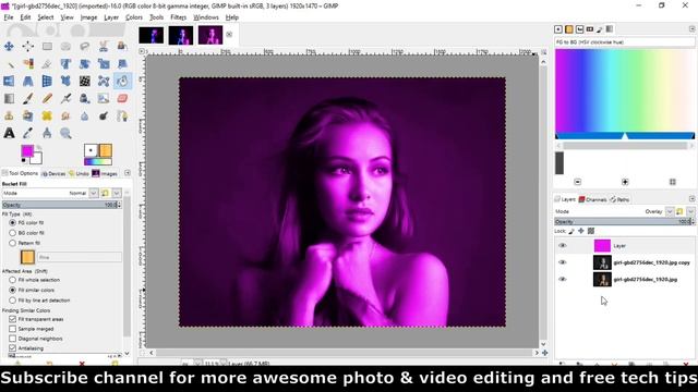 Duel light effect in photo without Photoshop | GIMP tutorial | easy steps for quick photo editing смотреть онлайн