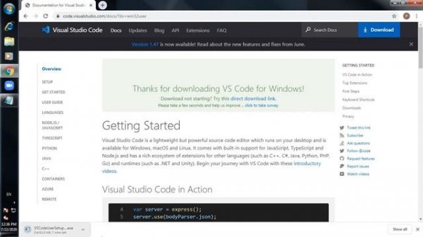 How to download visual studio code in win 7 32 bits ?