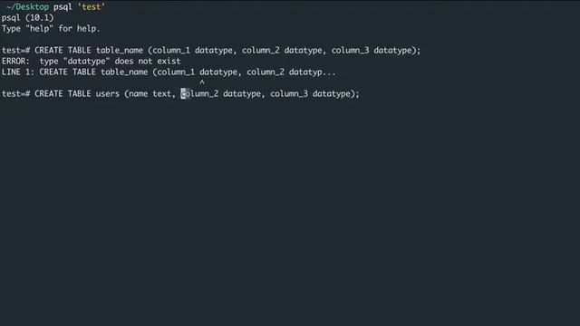 SQL Create Table смотреть онлайн