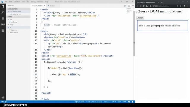 45 - jQuery HTML DOM manipulations(Part - 1) | jQuery Tutorials for Beginners смотреть онлайн