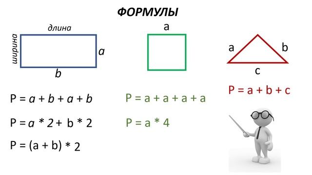 Математика 2 класс. «Периметр треугольника, прямоугольника и квадрата» смотреть онлайн