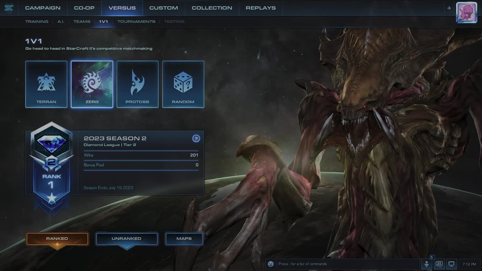 SC2 Zerg/ бюсь головой об потолок на ладдере Д2 смотреть онлайн