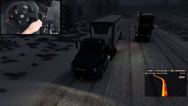 My First Accident During Heavy Snow - American Truck Simulator | Thrustmaster Wheel & Shifter (Mods смотреть онлайн