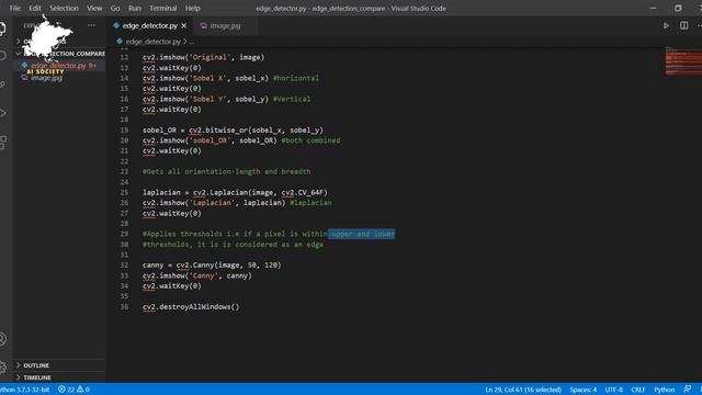 Code and Compare different edge detection in OpenCV Python | AI SOCIETY | Sameer Nigam смотреть онлайн