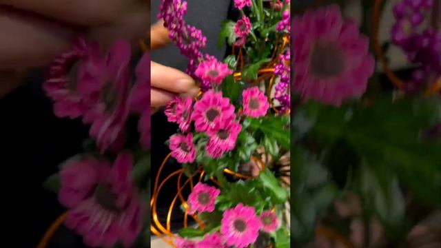 DIY Frame Bouquet Tutorial with Chrysanthemum Yin Yang Purple #bouquettutorial #bouquet #flowers смотреть онлайн