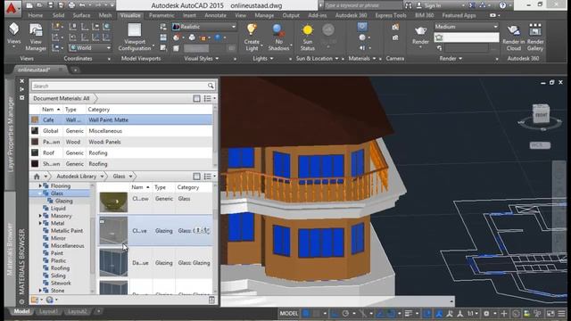 AutoCad 2D/3D Tutorials in Urdu/Hindi - part 66 applying materials смотреть онлайн