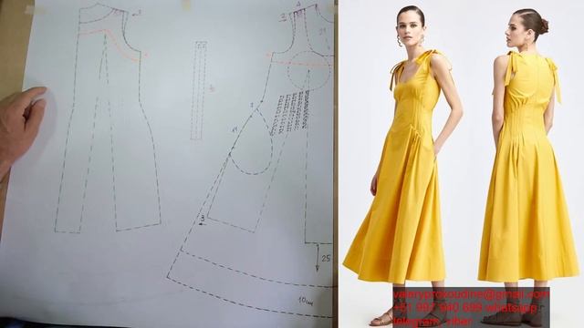 Моделируем платье. Modelado de vestido #курсы кройки и шитья #diseño de modas смотреть онлайн