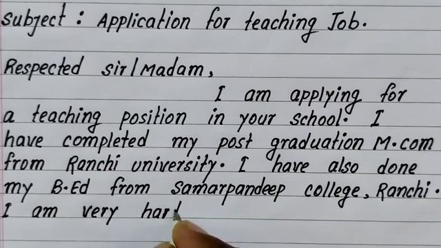 Write Application for the post of Teacher without Experience | Teacher job application for freshers смотреть онлайн